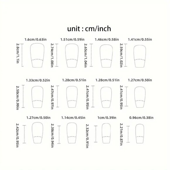 24 Piece Ballerina-Shaped Press-On Nails - Picture 4 of 5